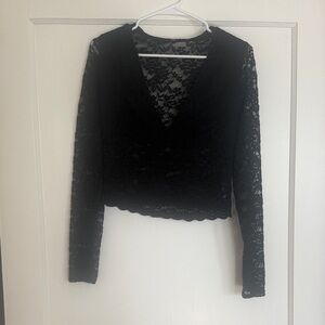 Elegant Black Lace Women's Top